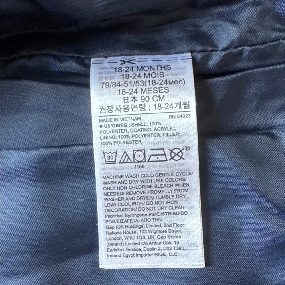 Baby GAP Ombre Navy to Sky Blue Quilted Puffer Vest